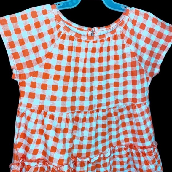 dip Mommy & Me Orange Gingham Checkered Dress Baby Toddler 12-18 Mos - Picture 4 of 5